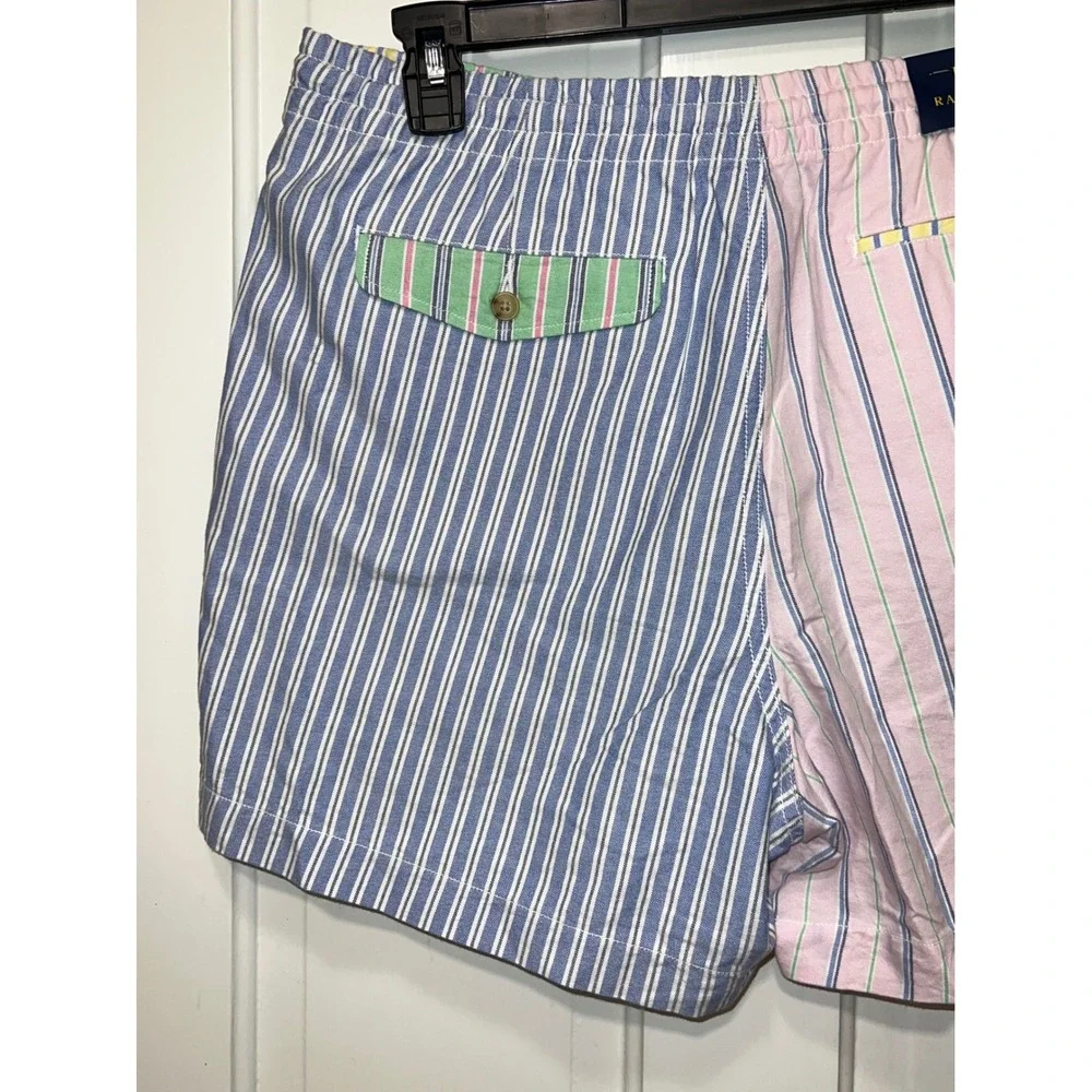 NWT Polo Ralph Lauren Large Classic Fit  Striped Patchwork Shorts Multi Color